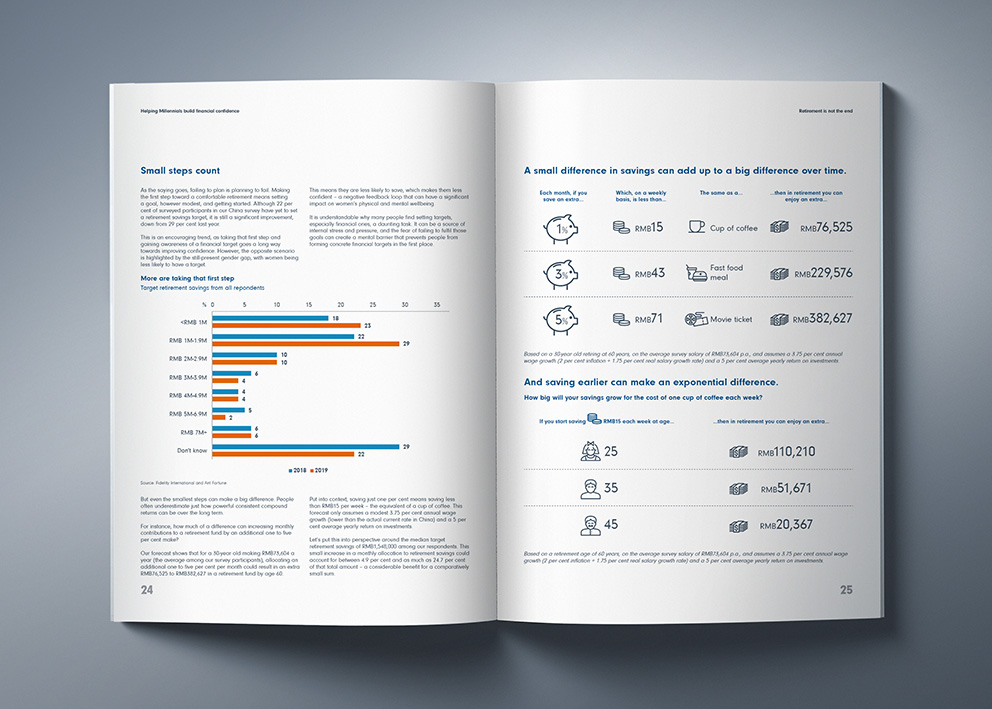 Blank A4 photorealistic brochure mockup on light grey background.